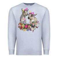 Heather Grey floral baby goats Premium Sweatshirt - RanaPortraitStore