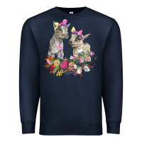 Navy floral baby goats Premium Sweatshirt - RanaPortraitStore