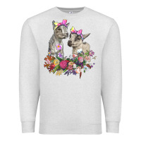 Oatmeal Heather floral baby goats Premium Sweatshirt - RanaPortraitStore