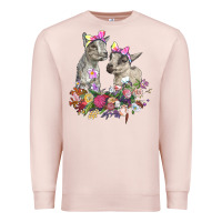 Pale Pink floral baby goats Premium Sweatshirt - RanaPortraitStore