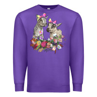 Purple floral baby goats Premium Sweatshirt - RanaPortraitStore