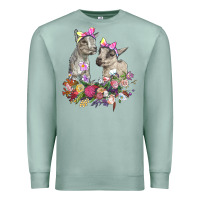Seafoam floral baby goats Premium Sweatshirt - RanaPortraitStore