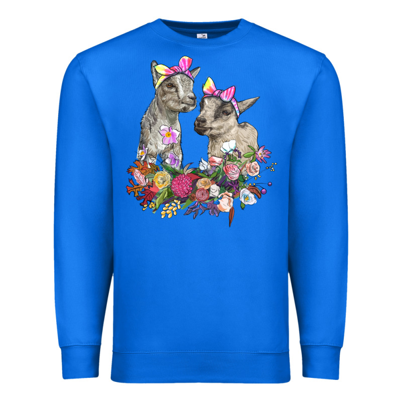 Floral Baby Goats Premium Sweatshirt by RanaPortraitStore | Teevron