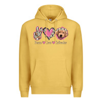 Antique Gold Peace Love Labrador Premium Hoodie - Jasminsmagicworld