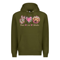 Army Green Peace Love Labrador Premium Hoodie - Jasminsmagicworld