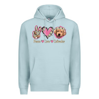 Blue Mist Peace Love Labrador Premium Hoodie - Jasminsmagicworld