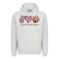 Dove Grey Peace Love Labrador Premium Hoodie - Jasminsmagicworld