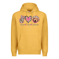 Mustard Peace Love Labrador Premium Hoodie - Jasminsmagicworld