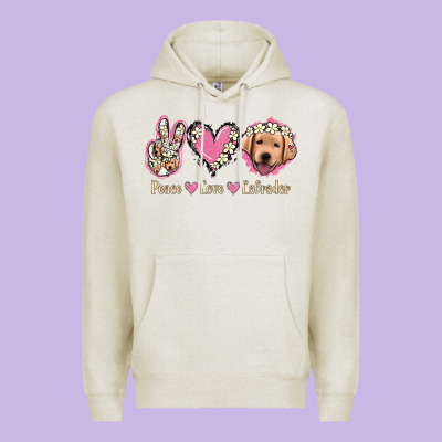 Peace Love Labrador Premium Hoodie Designed By Jasminsmagicworld
