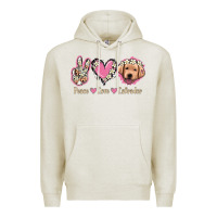 Oatmeal Heather Peace Love Labrador Premium Hoodie - Jasminsmagicworld
