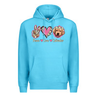 Ocean Blue Peace Love Labrador Premium Hoodie - Jasminsmagicworld