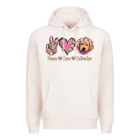 Pale Pink Peace Love Labrador Premium Hoodie - Jasminsmagicworld