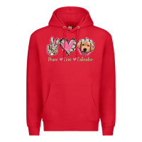 Red Peace Love Labrador Premium Hoodie - Jasminsmagicworld