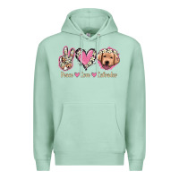 Seafoam Peace Love Labrador Premium Hoodie - Jasminsmagicworld