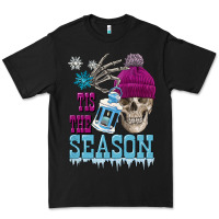 Black tis the season winter skull Premium Tee - FaDigitalArtStudio
