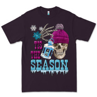Plum tis the season winter skull Premium Tee - FaDigitalArtStudio