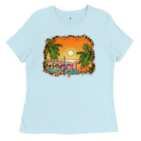 Baby Blue beach vibes Ladies Tee - CowhideDigitalArt