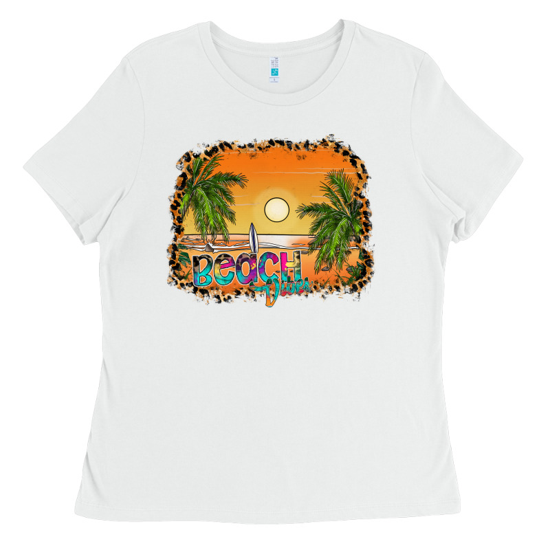Beach Vibes Ladies Tee by CowhideDigitalArt | Teevron