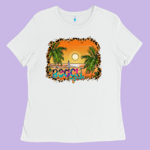 Beach Vibes Ladies Tee Designed By Cowhidedigitalart