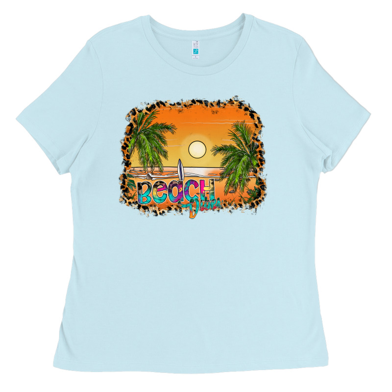 Beach Vibes Ladies Tee by CowhideDigitalArt | Teevron
