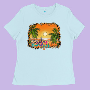 Beach Vibes Ladies Tee Designed By Cowhidedigitalart