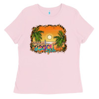 Bubblegum Pink beach vibes Ladies Tee - CowhideDigitalArt