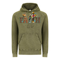 Vintage Olive faith cross and butterfly with sunflower leopard and roses Vintage Hoodie - Artiststas