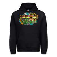 Black Montana Map Sunflower Cactus Serape Urban Hoodie - RanaPortraitStore