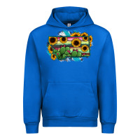Cobalt Montana Map Sunflower Cactus Serape Urban Hoodie - RanaPortraitStore