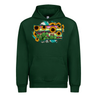 Forest Green Montana Map Sunflower Cactus Serape Urban Hoodie - RanaPortraitStore