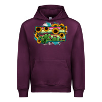 Mauve Wine Montana Map Sunflower Cactus Serape Urban Hoodie - RanaPortraitStore