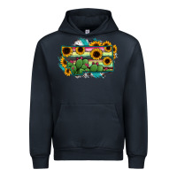 Navy Montana Map Sunflower Cactus Serape Urban Hoodie - RanaPortraitStore