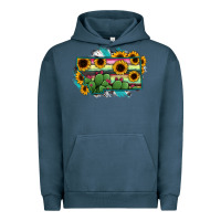 Pigment Midnight Navy Montana Map Sunflower Cactus Serape Urban Hoodie - RanaPortraitStore