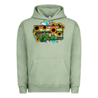 Pigment Oil Green Montana Map Sunflower Cactus Serape Urban Hoodie - RanaPortraitStore