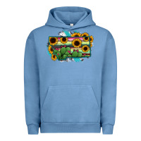 Pigment Pebble Blue Montana Map Sunflower Cactus Serape Urban Hoodie - RanaPortraitStore
