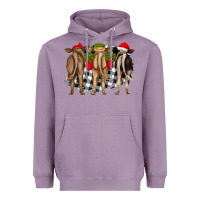 Lavender christmas heifers back view Heavyweight Hoodie - RanaPortraitStore