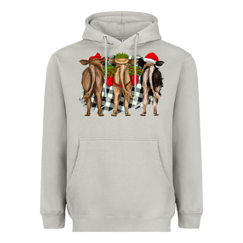 Christmas Heifers Back View Heavyweight Hoodie by RanaPortraitStore | Teevron