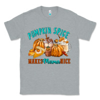 Heather Grey Pumpkin Spice Make Mama Nice Classic Tee - FaDigitalArtStudio
