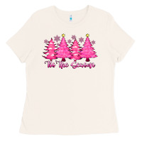 Bone Tis the Season Pink Trees Ladies Tee - CowhideDigitalArt