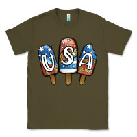 Army Green USA Patriotic Leopard Popsicles Classic Tee - Jasminsmagicworld