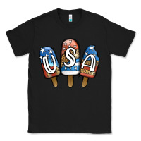 Black USA Patriotic Leopard Popsicles Classic Tee - Jasminsmagicworld
