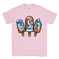 Bubblegum Pink USA Patriotic Leopard Popsicles Classic Tee - Jasminsmagicworld