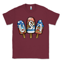 Burgundy USA Patriotic Leopard Popsicles Classic Tee - Jasminsmagicworld