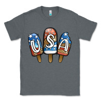 Charcoal Heather USA Patriotic Leopard Popsicles Classic Tee - Jasminsmagicworld