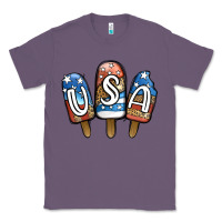 Lavender USA Patriotic Leopard Popsicles Classic Tee - Jasminsmagicworld