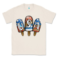 Natural USA Patriotic Leopard Popsicles Classic Tee - Jasminsmagicworld