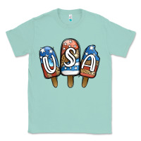 Seafoam USA Patriotic Leopard Popsicles Classic Tee - Jasminsmagicworld