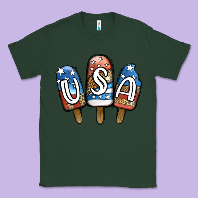 Usa Patriotic Leopard Popsicles Classic Tee Designed By Jasminsmagicworld