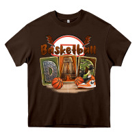 Chocolate Brown basketball dad Heavy Core Tee - FaDigitalArtStudio