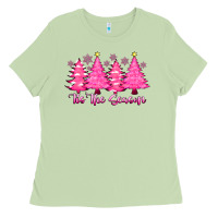 Matcha Tis the Season Pink Trees Ladies Tee - CowhideDigitalArt